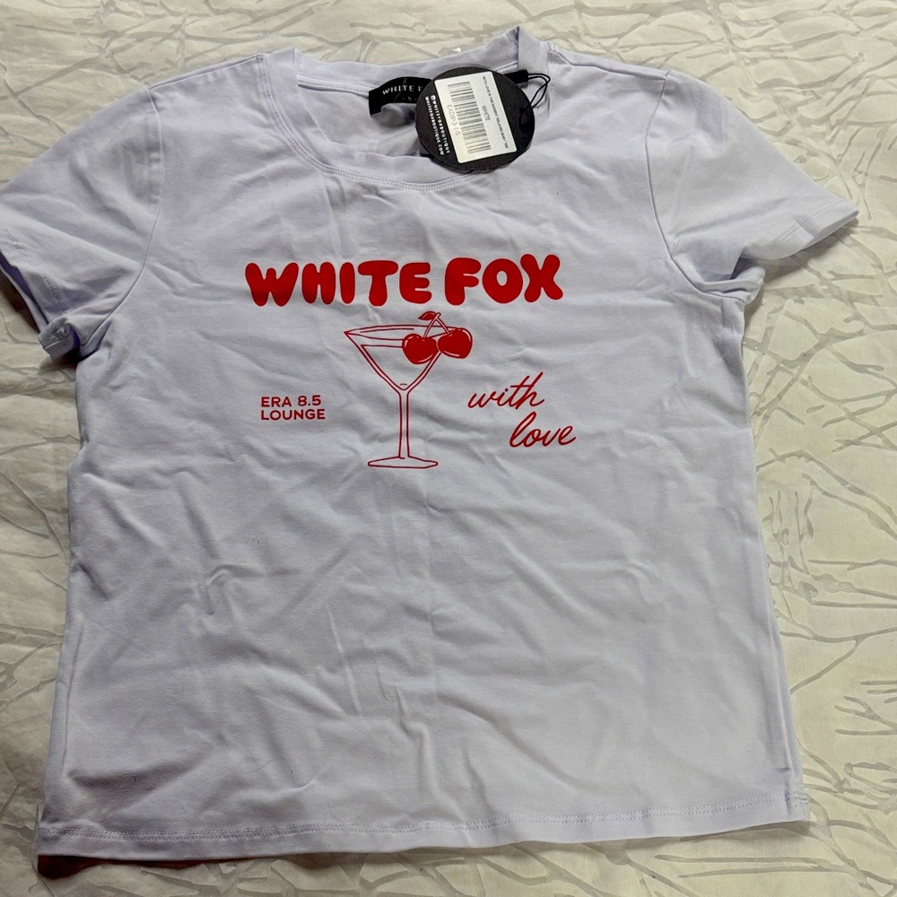 White Fox 'With Love' Graphic Tee - Red Print. NWT, size small